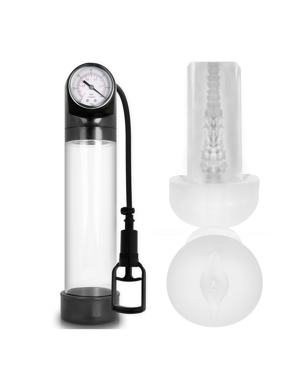 PUMP ADDICTED RX9 TRANSPARENT WITH MASTURBATOR