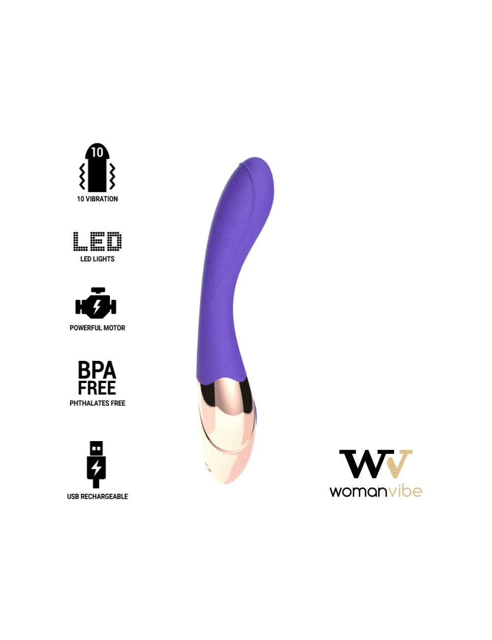 WOMANVIBE SUNNY SILICONE RECHARGEABLE VIBRATOR WOMANVIBE SUNNY SILICONE RECHARGEABLE VIBRATOR