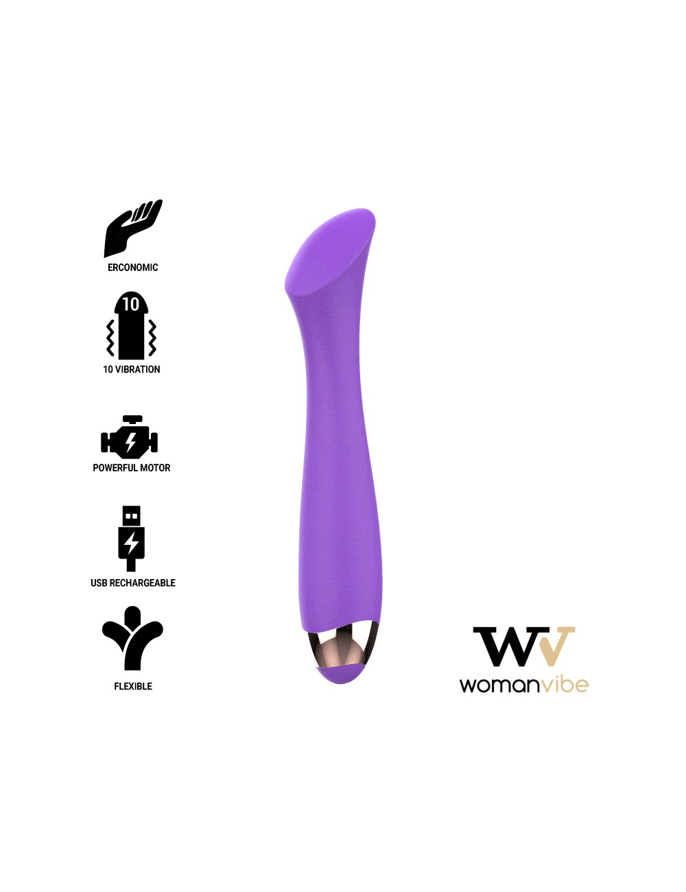 WOMANVIBE MANDY "K" POINT SILICONE RECHARGEABLE VIBRATOR