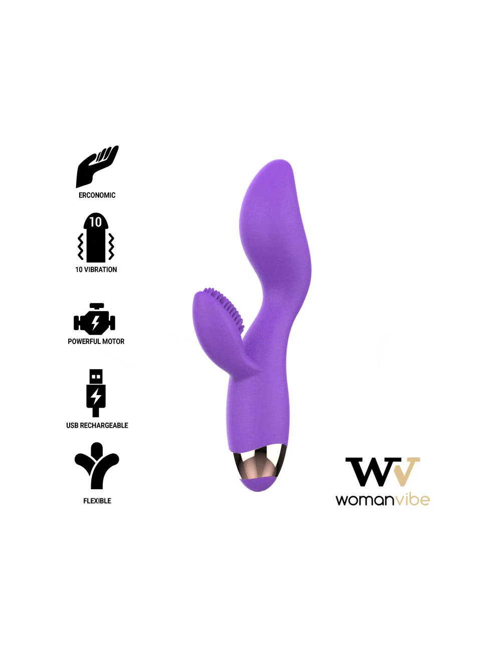 WOMANVIBE DONNA RECHARGEABLE SILICONE VIBRATOR WOMANVIBE DONNA RECHARGEABLE SILICONE VIBRATOR