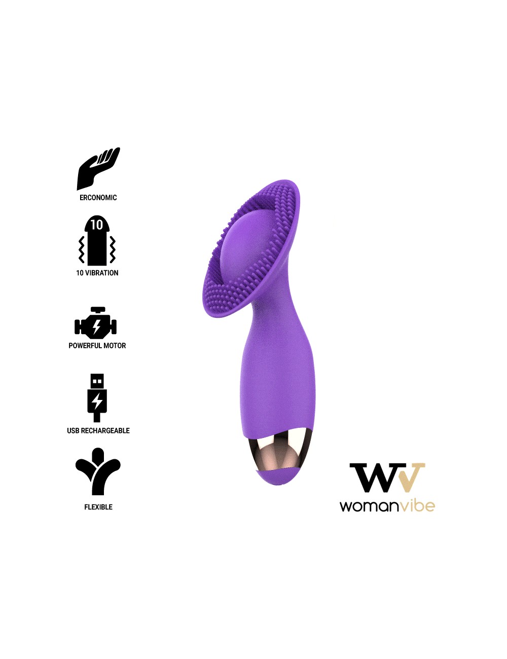 WOMANVIBE PUPPY STIMULATOR RECHARGEABLE SILICONE WOMANVIBE PUPPY STIMULATOR RECHARGEABLE SILICONE