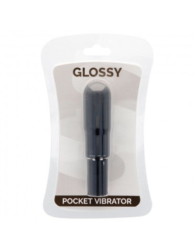 GLOSSY POCKET VIBRATOR BLACK