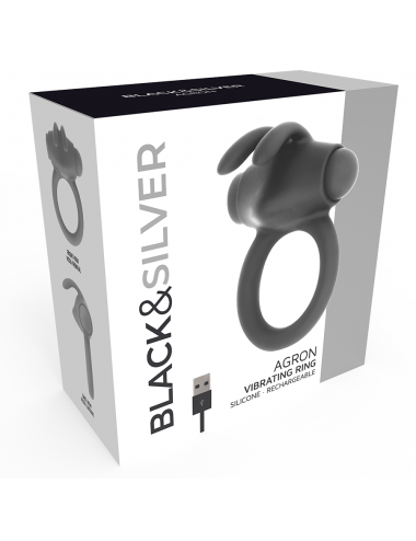 BLACK&SILVER AGRON COCK RING
