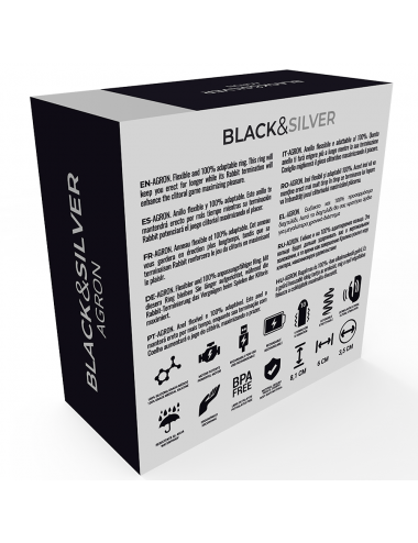 BLACK&SILVER AGRON COCK RING