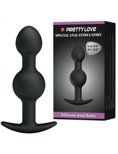 PRETTY LOVE BOTTOM - SILICONE ANAL BALLS  10.3 CM - BLACK