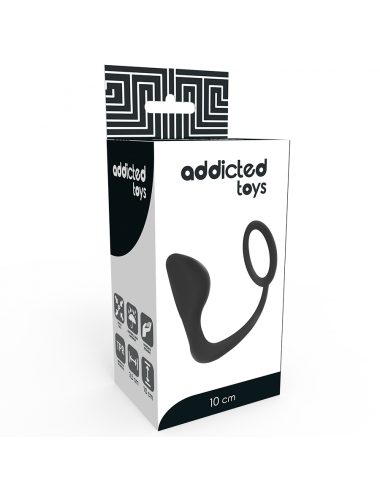 ADDICTED TOYS ANAL PLUG WITH BLACK PENIS RING