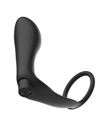 ADDICTED TOYS PENIS RING WITH REMOTE CONTROL ANAL PLUG BLACK RECHARGEABLE