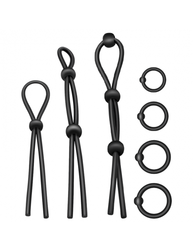 ADDICTED TOYS FLEXIBLE SILICONE  COCK RING SET 7 PIECES