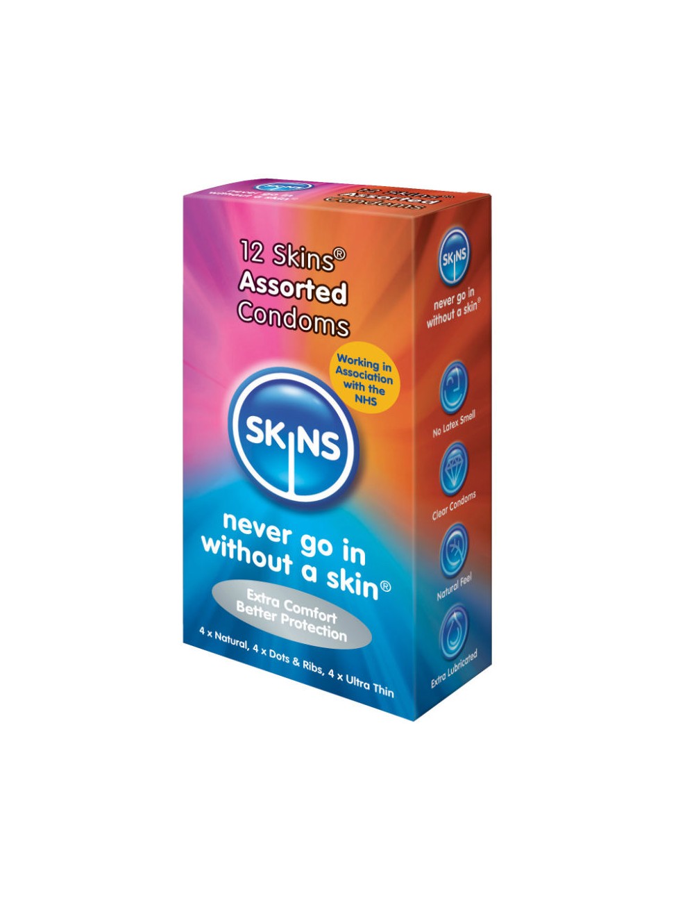 SKINS CONDOMS ASSORTED 12 PACK SKINS CONDOMS ASSORTED 12 PACK