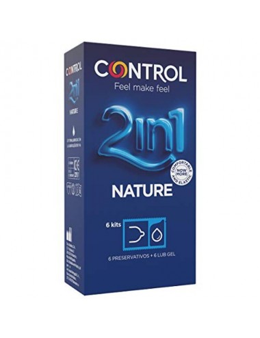 CONTROL DUO NATURA 2-1 PRESERVATIVE + GEL 6 UNITS