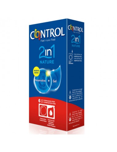 CONTROL DUO NATURA 2-1 PRESERVATIVE + GEL 6 UNITS