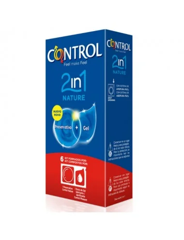 CONTROL DUO NATURA 2-1 PRESERVATIVE + GEL 6 UNITS