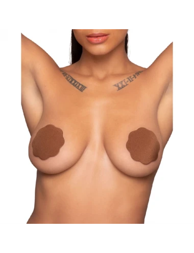 BYE BRA REUSABLE NIPPLE COVERS 1 PAIR - DARK BROWN