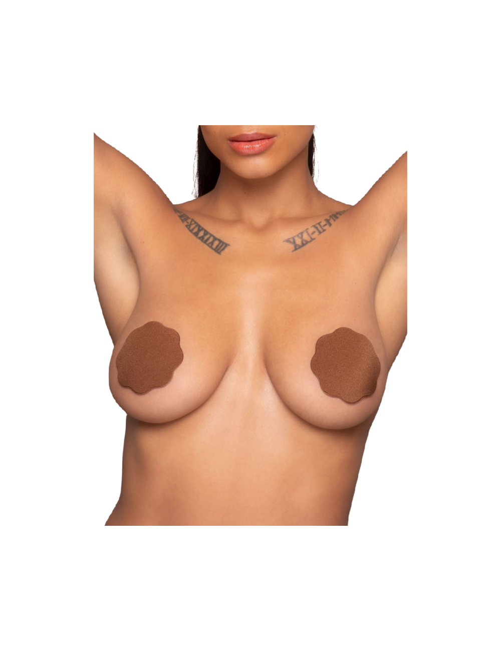 BYE BRA REUSABLE NIPPLE COVERS 1 PAIR - DARK BROWN