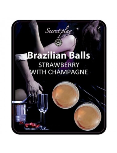 SECRETPLAY  STRAWBERRY AND CHAMPAGNE BRAZILIAN BALLS SET