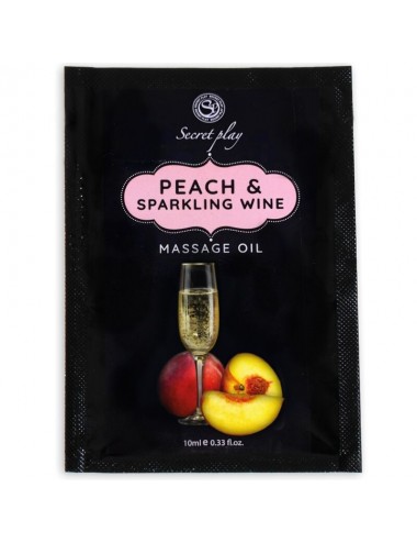 SECRETPLAY PEACH & SPARKLING WINE MASSAGE OIL SACHET 10 ML