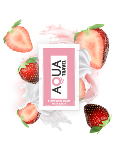 AQUA TRAVEL STRAWBERRY CREAM FLAVOUR WATERBASED LUBRICANT - 6 ML