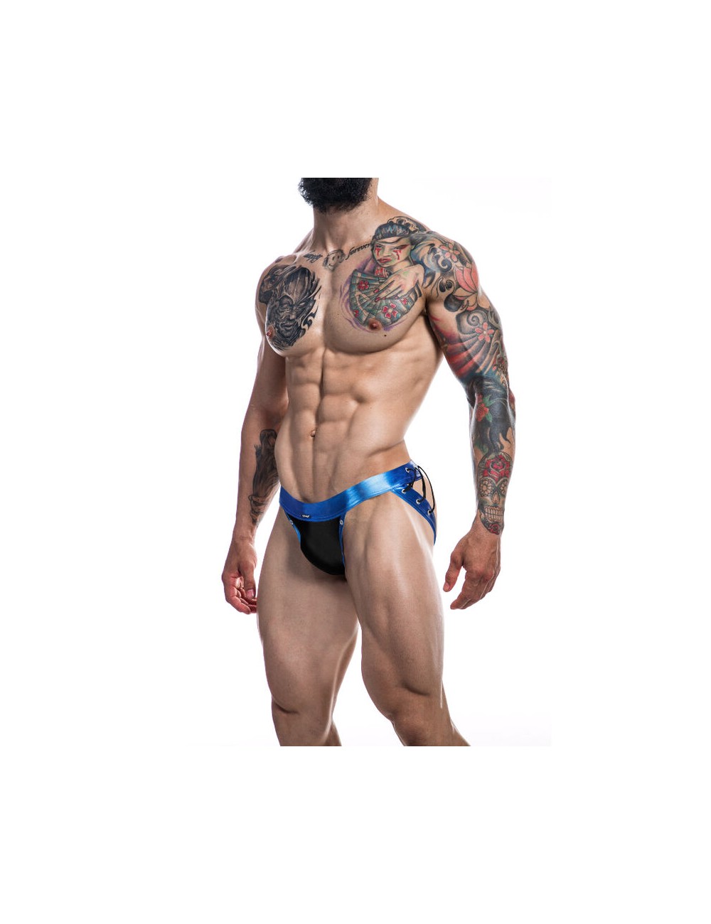 CUT4MEN - JOCKSTRAP DESIRE BLUE LEATHERETTE XL