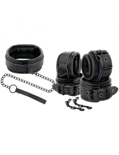 DARKNESS LEATHER AND HANDCUFFS BLACK