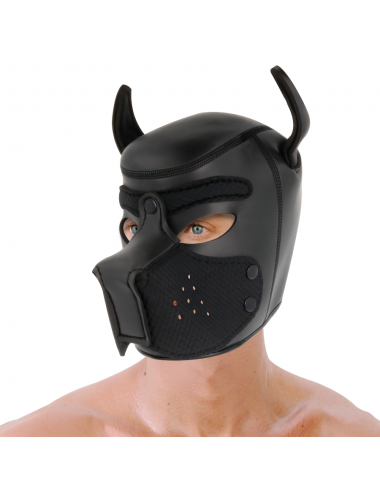 DARKNESS NEOPRENE DOG HOOD WITH REMOVABLE MUZZLE L