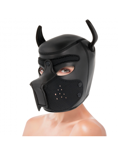 DARKNESS NEOPRENE DOG HOOD WITH REMOVABLE MUZZLE L