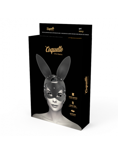 COQUETTE CHIC DESIRE VEGAN LEATHER MASK WITH BUNNY EARS