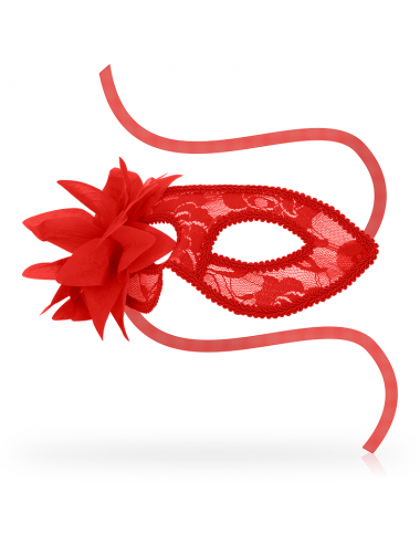 OHMAMA MASKS LACE EYEMASK AND FLOWER - RED