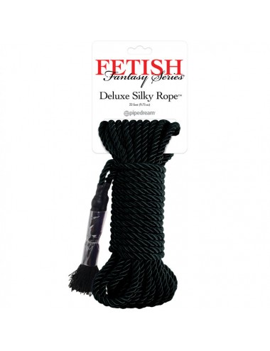 FETISH FANTASY SERIES DELUXE SILK ROPE BLACK 9.75 MT