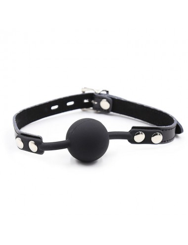 OHMAMA FETISH SILICONE BALL GAG WITH LEATHER BELT