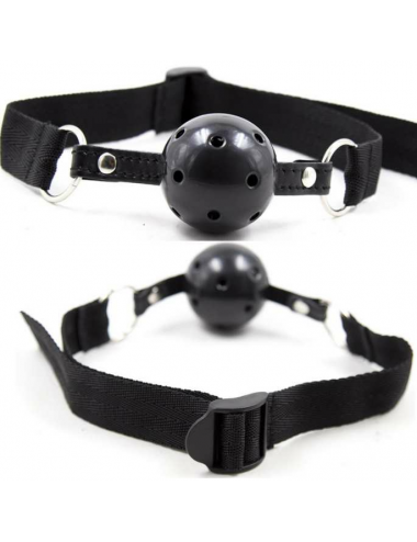 OHMAMA FETISH BLACK FABRIC BREATHABLE BALL GAG