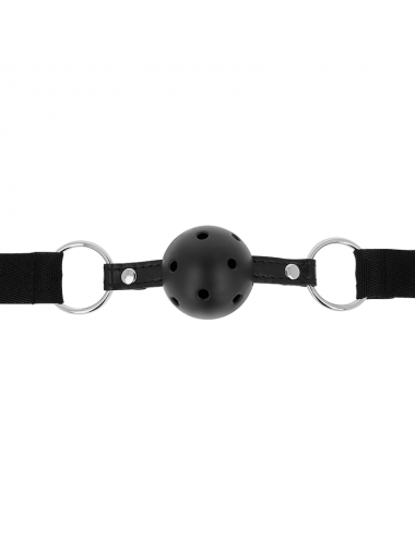 OHMAMA FETISH BLACK FABRIC BREATHABLE BALL GAG