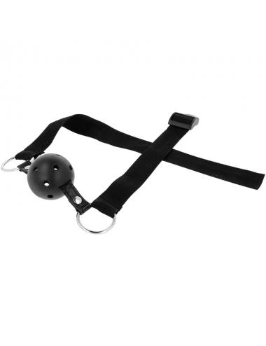 OHMAMA FETISH BLACK FABRIC BREATHABLE BALL GAG