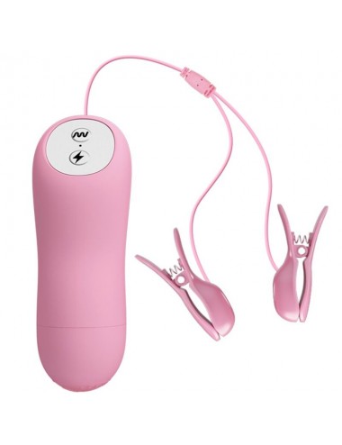 ROMANTIC WAVE VIBRATING AND ELETRIC SHOCK NIPPLE CLAMPS