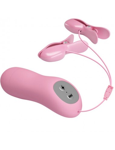 ROMANTIC WAVE VIBRATING AND ELETRIC SHOCK NIPPLE CLAMPS