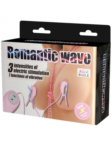 ROMANTIC WAVE VIBRATING AND ELETRIC SHOCK NIPPLE CLAMPS