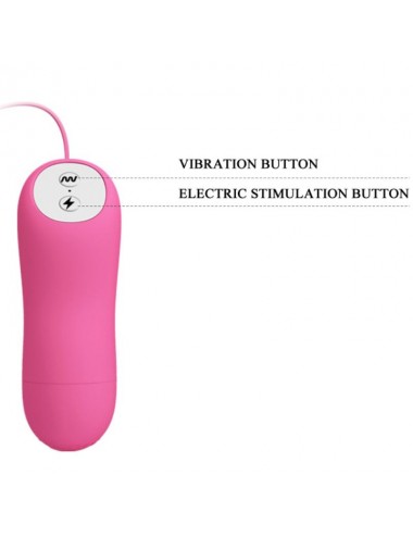 ROMANTIC WAVE VIBRATING AND ELETRIC SHOCK NIPPLE CLAMPS FUCHSIA