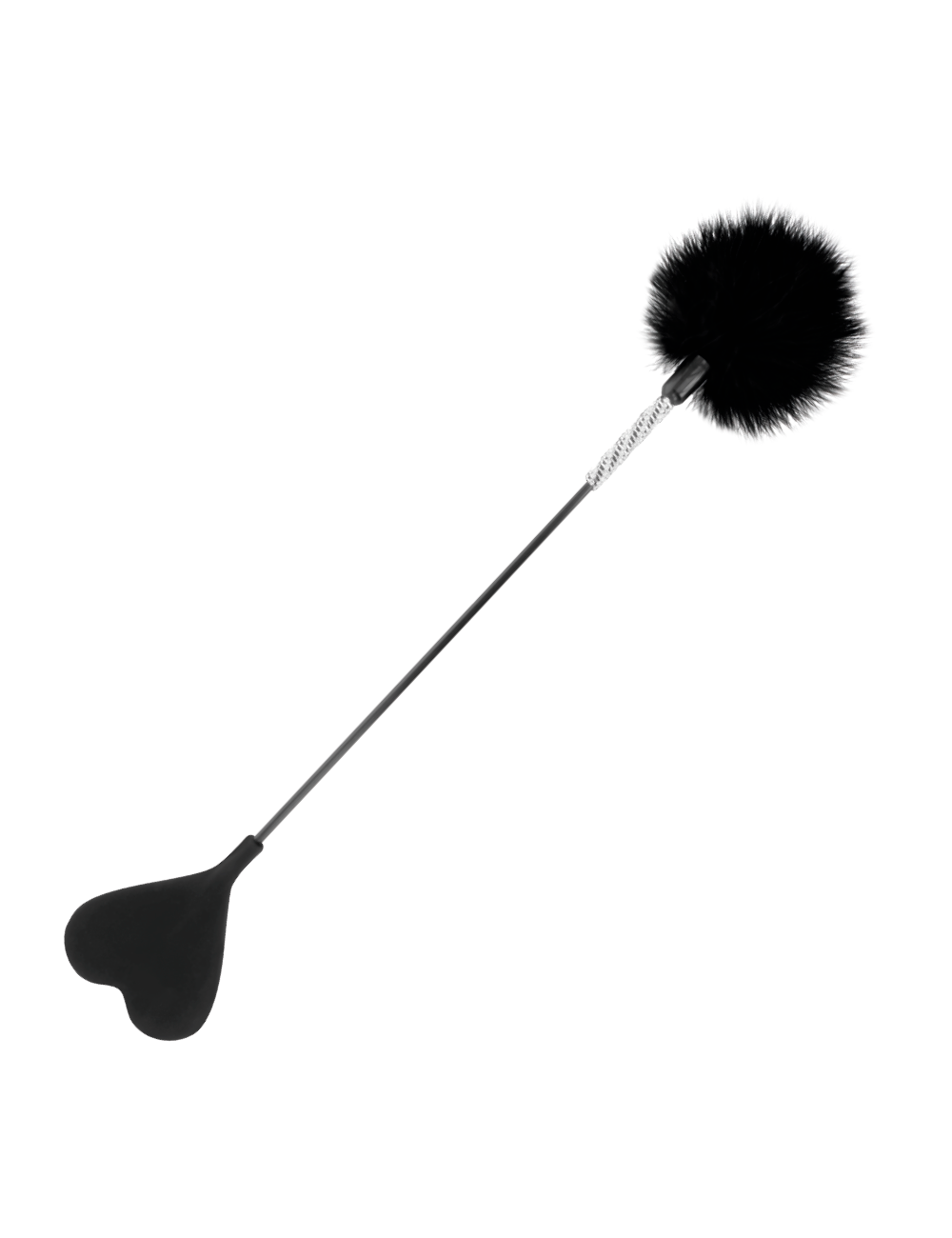 DARKNESS FEATHER CROP. BLACK 50CM