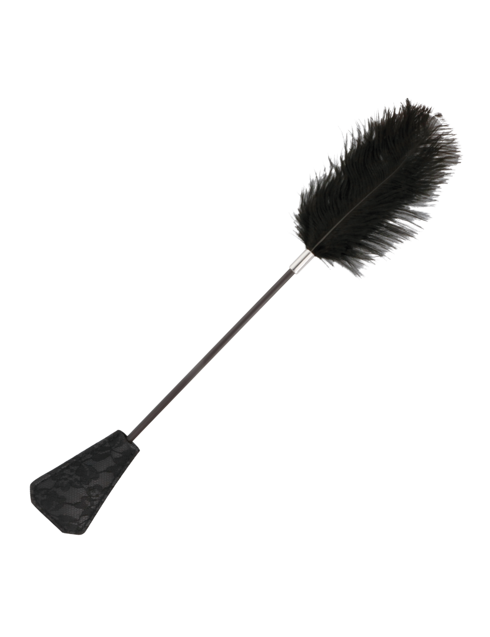 DARKNESS FEATHER CROP. BLACK 56CM