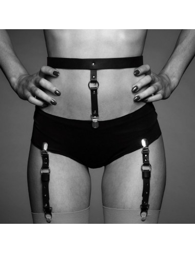 BIJOUX INDISCRETS MAZE SUSPENDERS & GARTERS BROWN