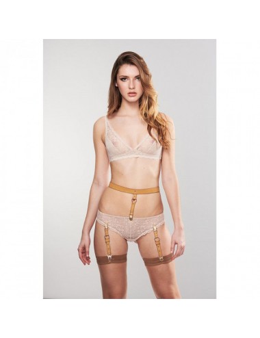 BIJOUX INDISCRETS MAZE SUSPENDERS & GARTERS BROWN