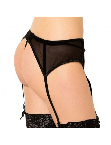 QUEEN LINGERIE LACE GARTER BELT THONG S/M
