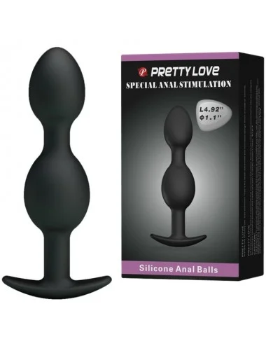 PRETTY LOVE BOTTOM - SILICONE ANAL BALLS  12.5 CM - BLACK