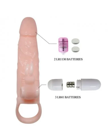 BRAVE MAN PENIS COVER WITH RABBIT AND DOUBLE ENGINE FLESH 16.5 CM