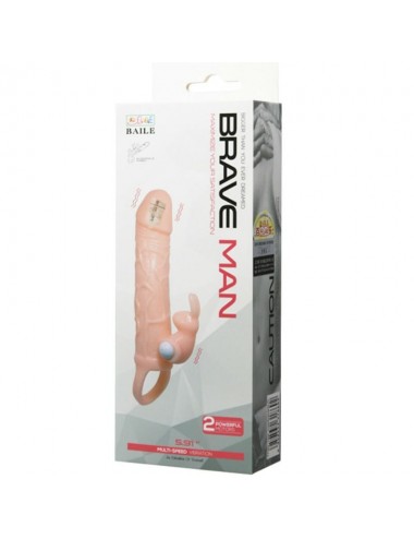 BRAVE MAN PENIS COVER WITH RABBIT AND DOUBLE ENGINE FLESH 16.5 CM