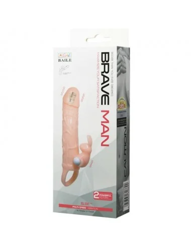 BRAVE MAN PENIS COVER WITH RABBIT AND DOUBLE ENGINE FLESH 16.5 CM