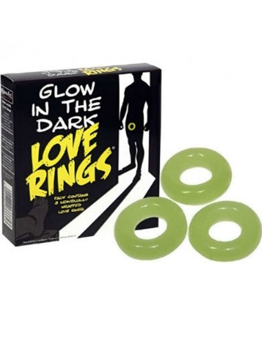 SPENCER AND FLEETWOOD - GLOW IN THE DARK 3 LOVE RINGS