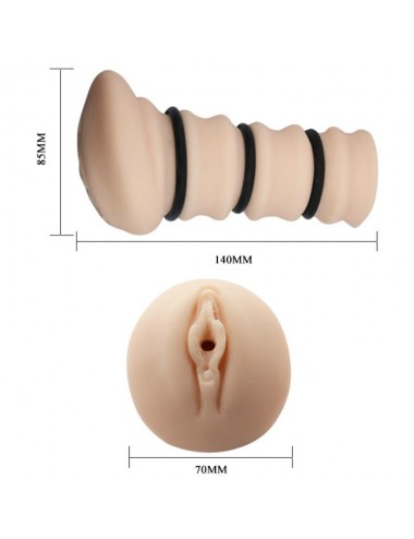 CRAZY BULL - MASTURBATING SLEEVE WITH RINGS  - VAGINA MODEL 2