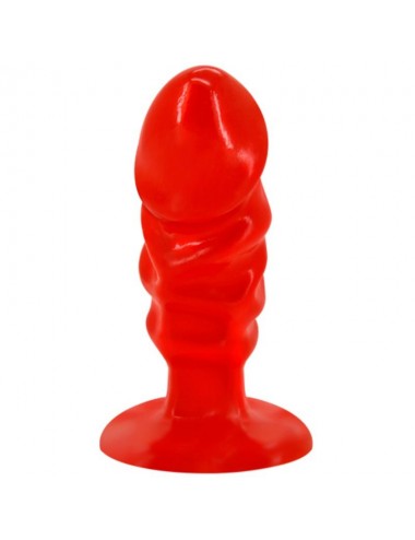 BAILE UNISEX ANAL PLUG WITH SUCTION CUP RED