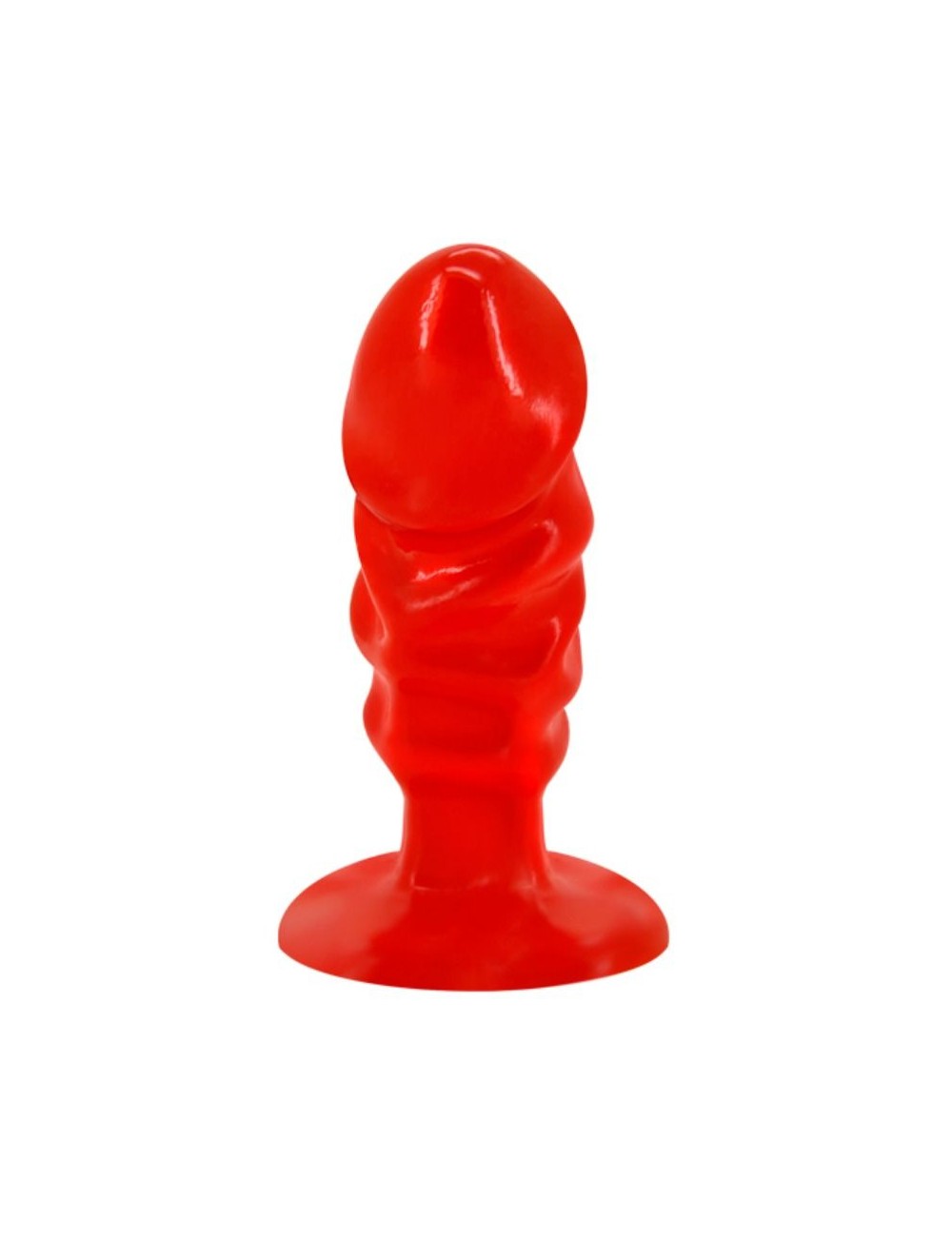 BAILE UNISEX ANAL PLUG WITH SUCTION CUP RED BAILE UNISEX ANAL PLUG WITH SUCTION CUP RED