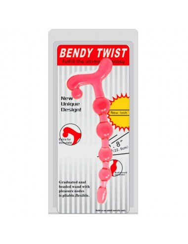 BENDY TWIST ANAL BEADS  RED